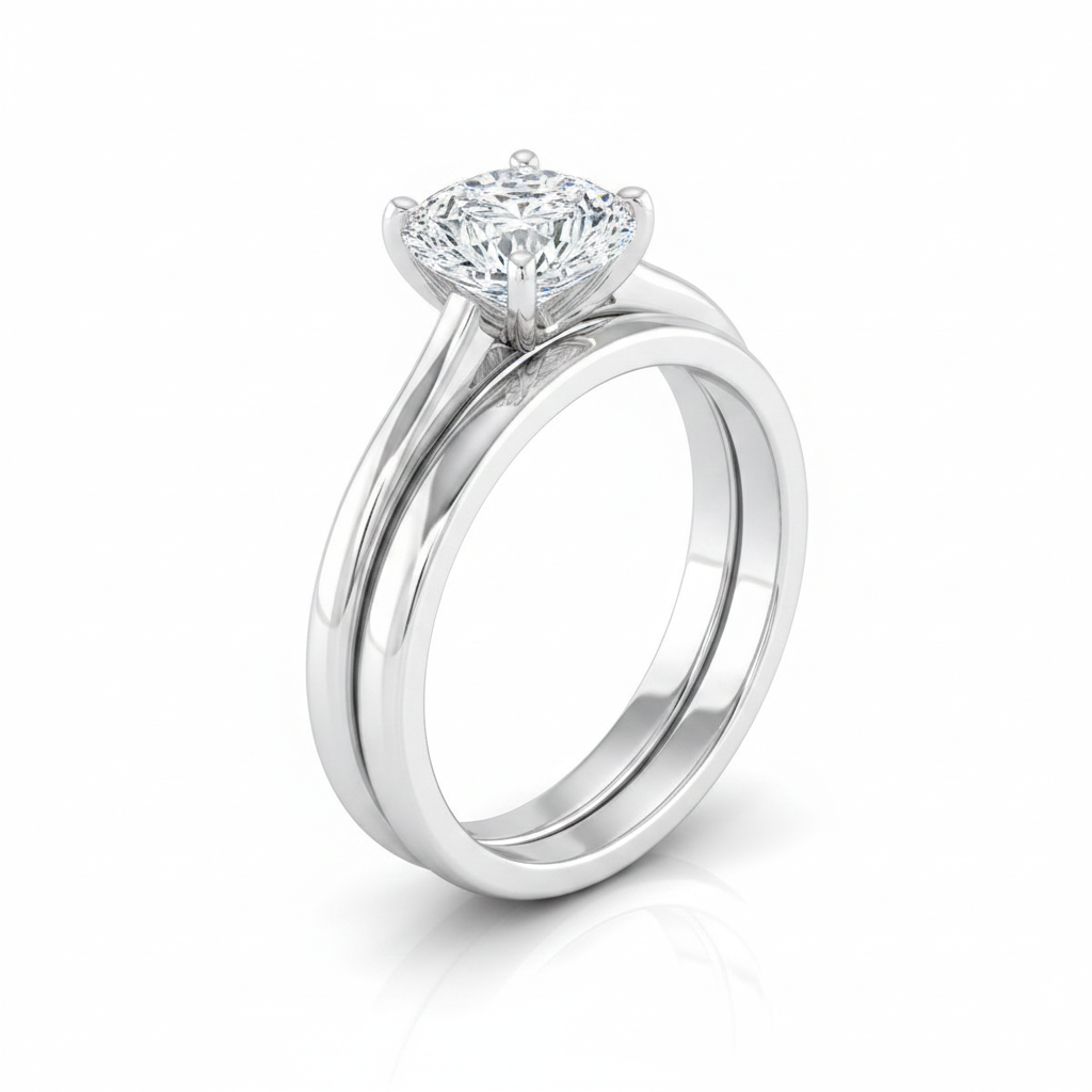 The Gladys Matching Wedding Band, Pear in 18K White Gold | RockHer