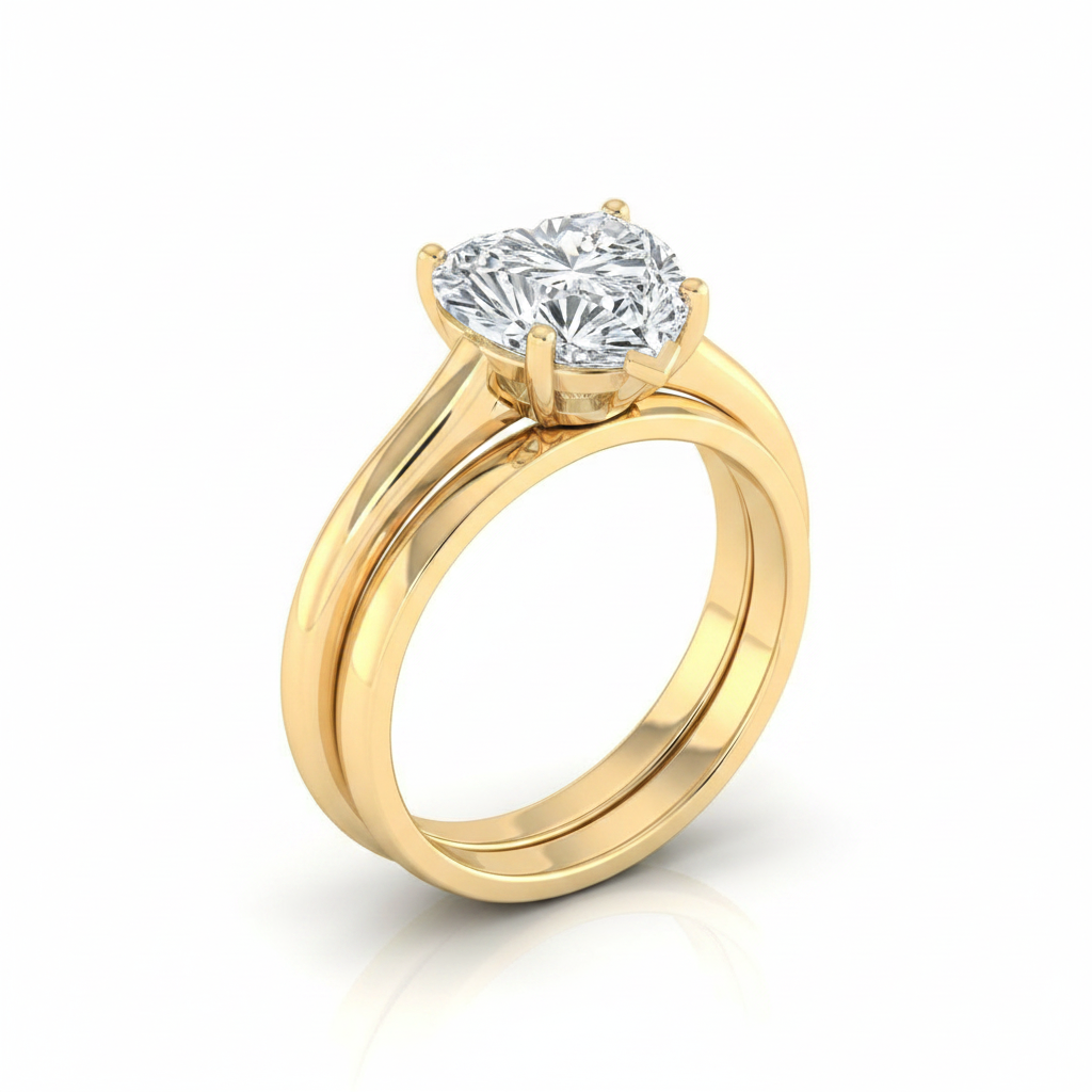 The Gladys Matching Wedding Band, Heart in 18K Yellow Gold | RockHer