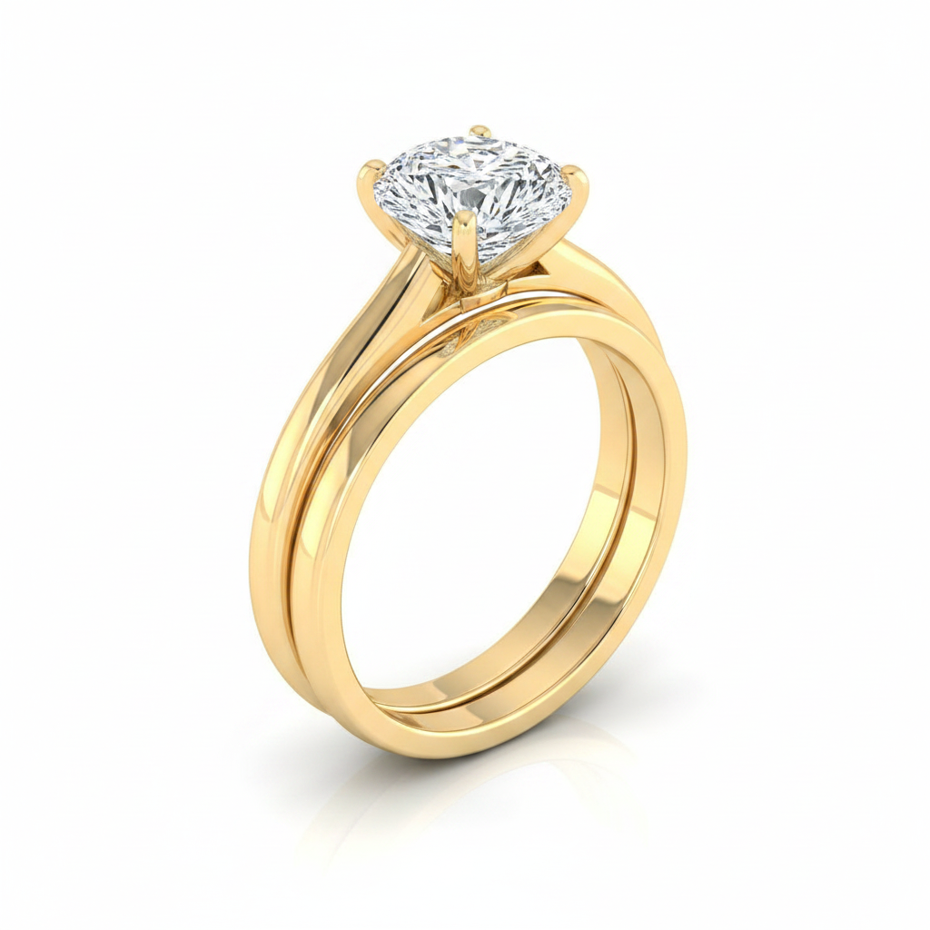The Gladys Matching Wedding Band, Pear in 18K Yellow Gold | RockHer