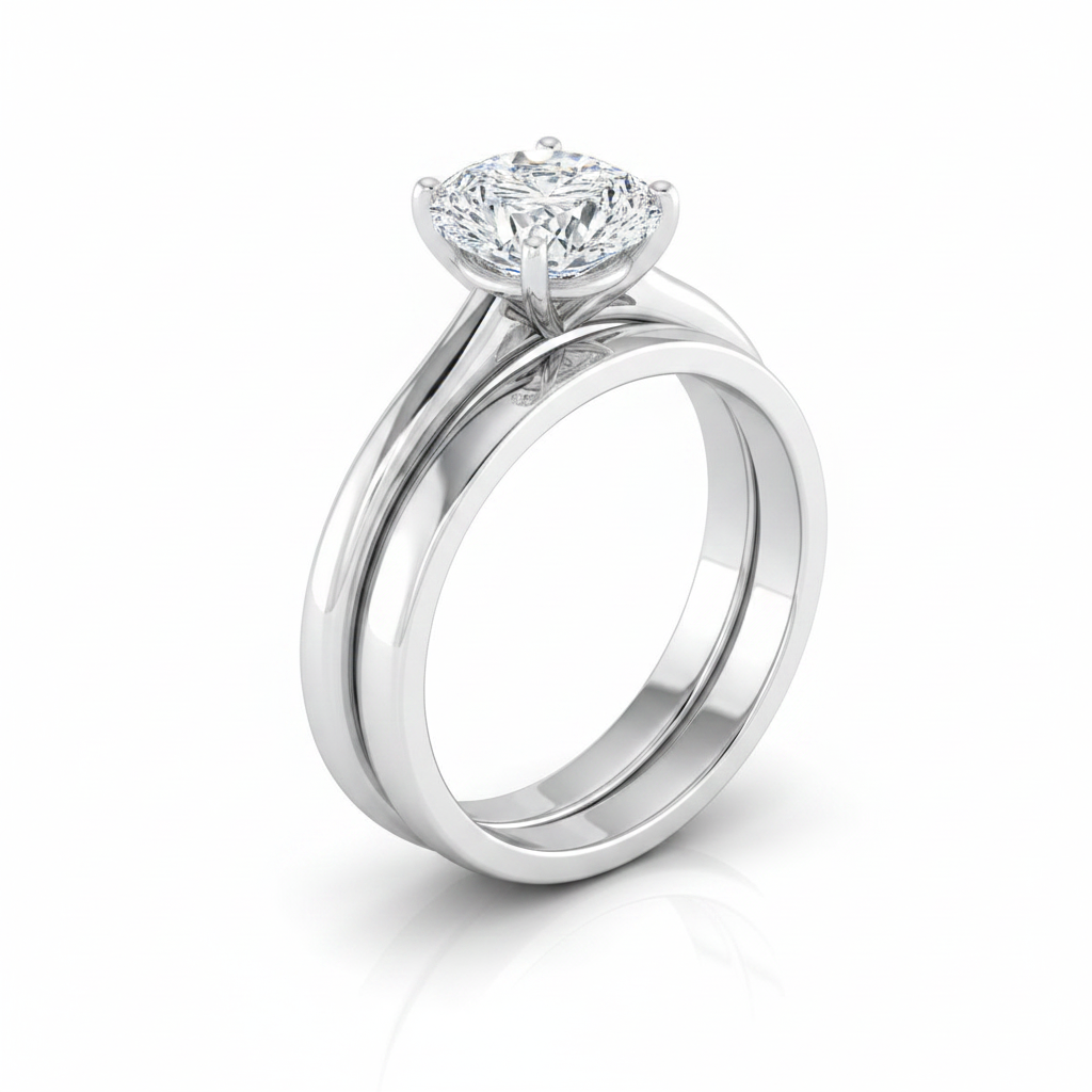 The Gladys Matching Wedding Band, Pear in Platinum | RockHer