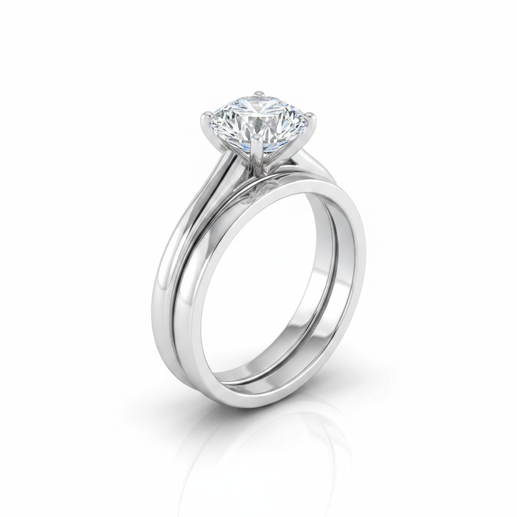 The Gladys Matching Wedding Band, Round in Platinum | RockHer