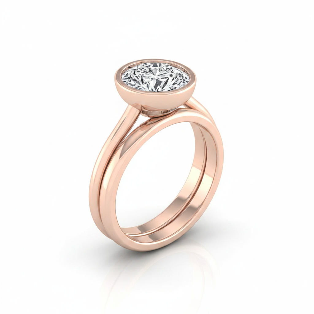 The Hayley Matching Wedding Band, Oval in 14K Rose Gold | RockHer