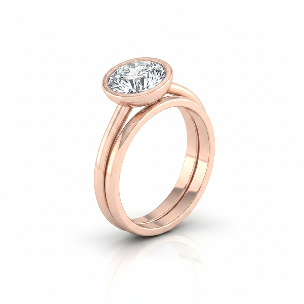 The Hayley Matching Wedding Band, Round in 14K Rose Gold | RockHer