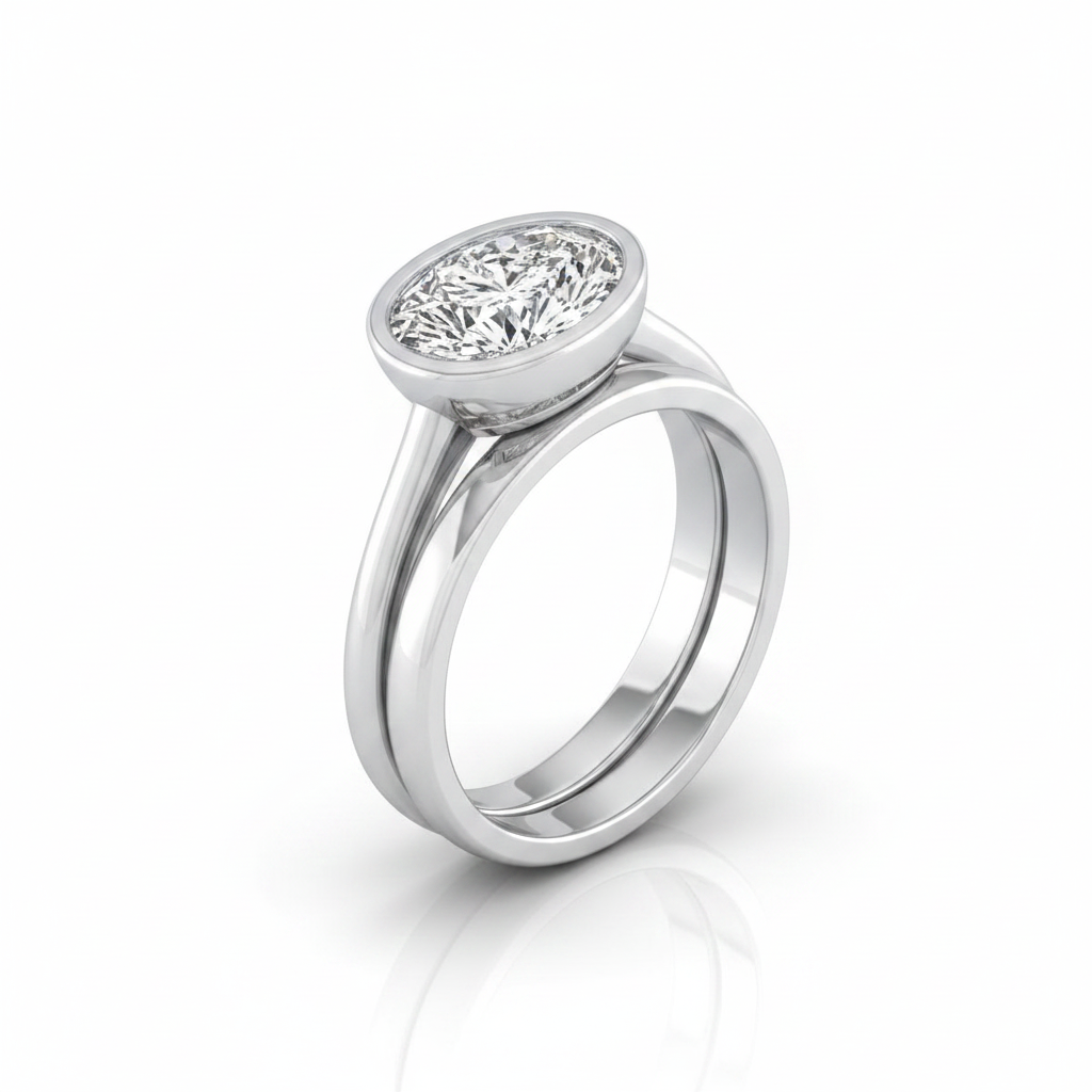 The Hayley Matching Wedding Band, Pear in 18K White Gold | RockHer