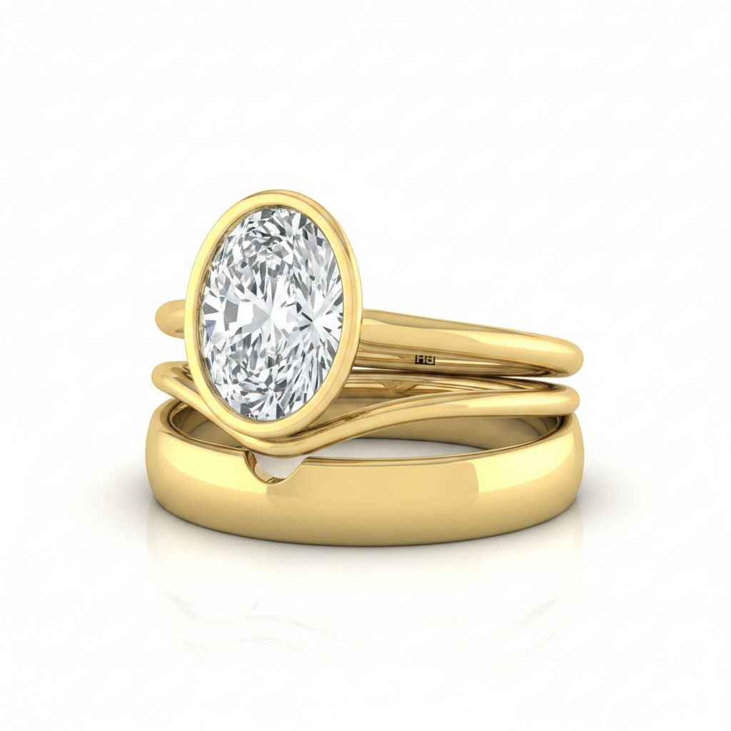 The Hayley Matching Wedding Band, Oval in 18K Yellow Gold | RockHer