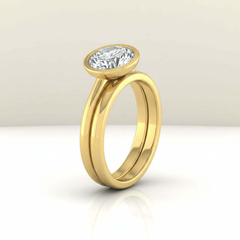 The Hayley Matching Wedding Band, Round in 18K Yellow Gold | RockHer