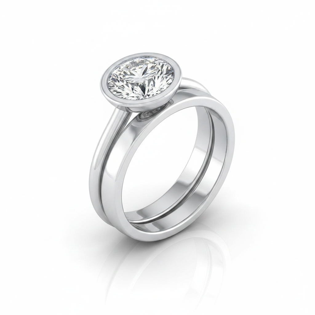 The Hayley Matching Wedding Band, Round in Platinum | RockHer