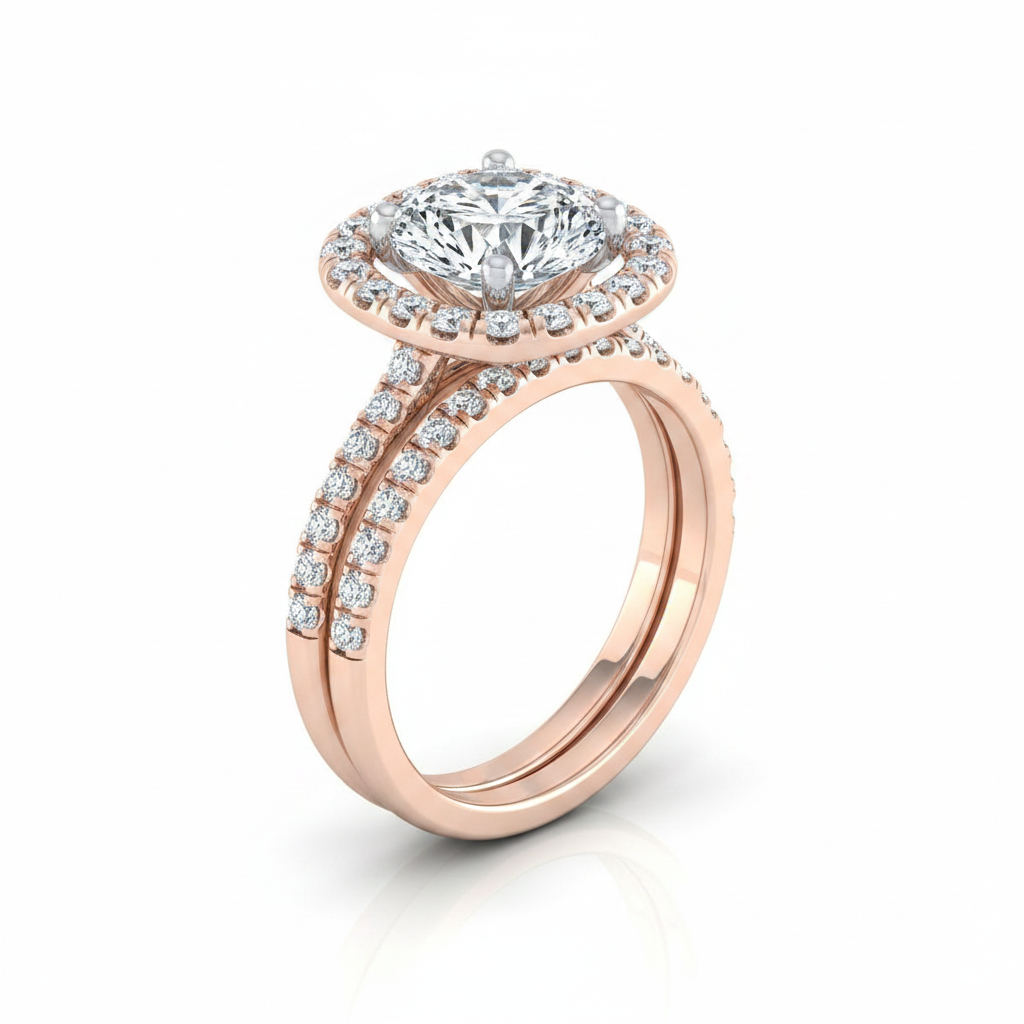The Hymn Matching Wedding Band, Round in 14K Rose Gold