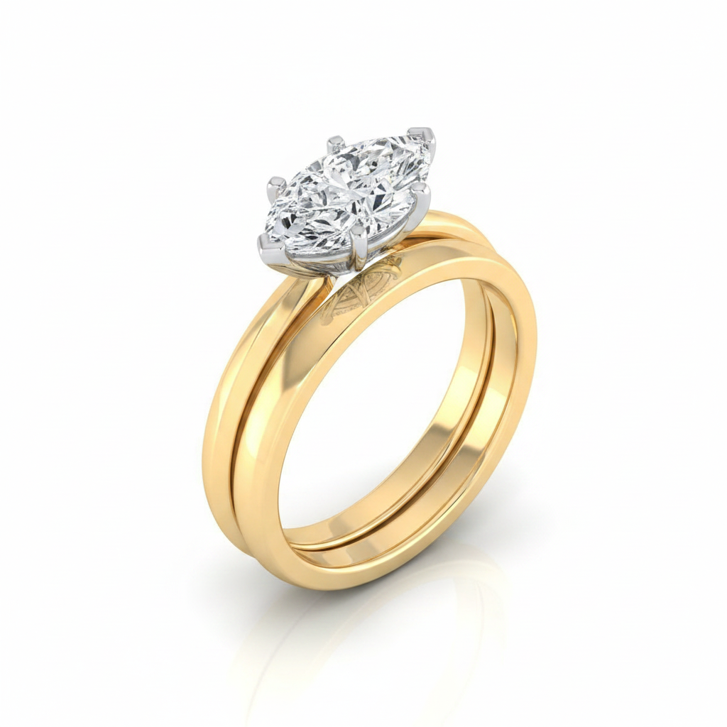 The Isolde Matching Wedding Band, Marquise in 18K Yellow Gold