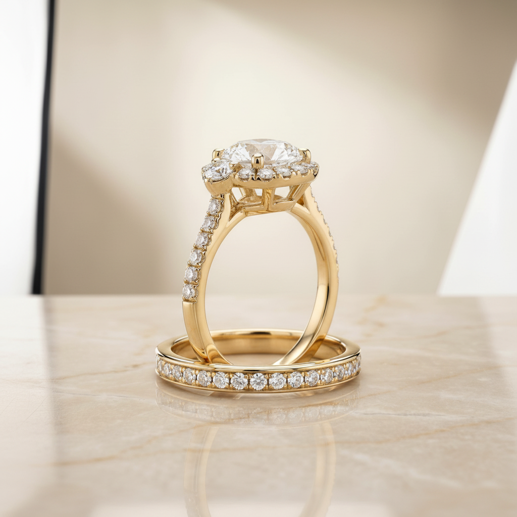 The Ivy Matching Wedding Band, Round in 18K Yellow Gold
