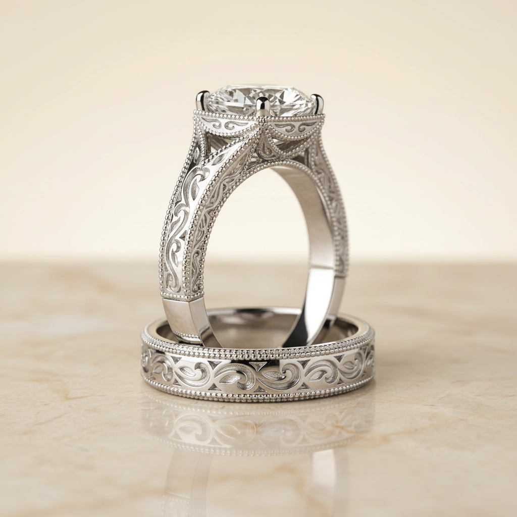 The Janis Matching Wedding Band, Oval in 18K White Gold | RockHer