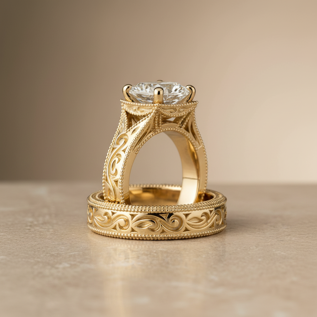 The Janis Matching Wedding Band, Cushion in 18K Yellow Gold | RockHer