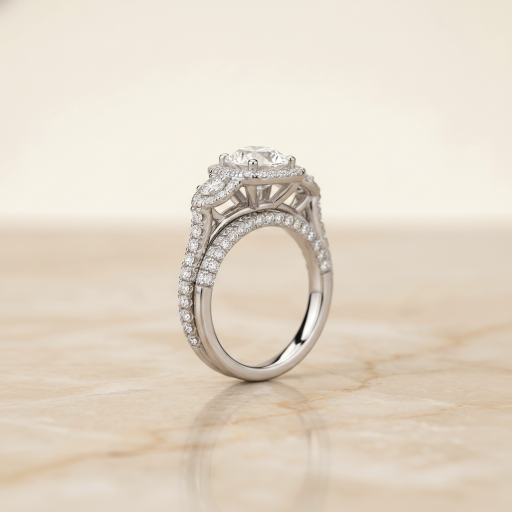 The Jennifer Matching Wedding Band, Round in 18K White Gold
