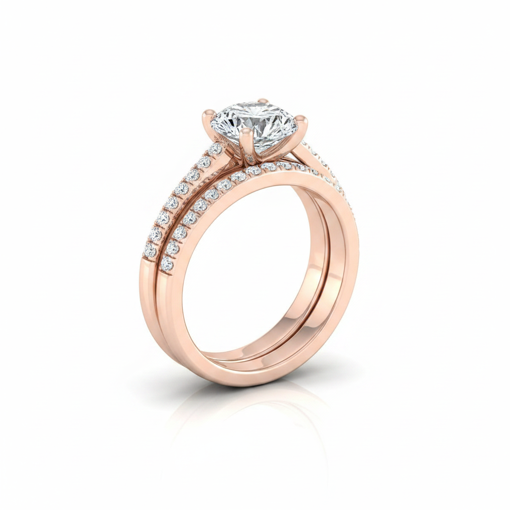 The Jessie Matching Wedding Band, Round in 14K Rose Gold
