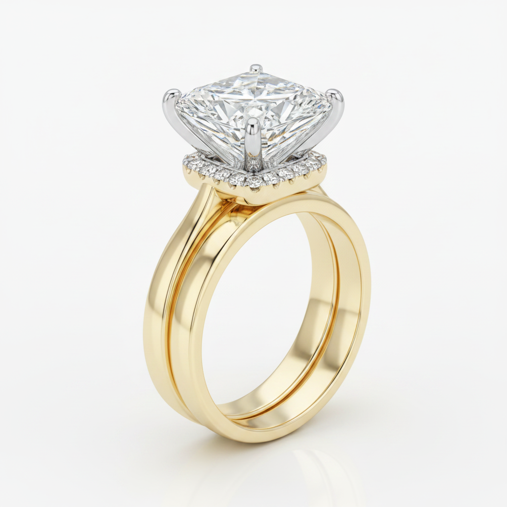 The Joni Matching Wedding Band, Princess in 18K Yellow Gold | RockHer