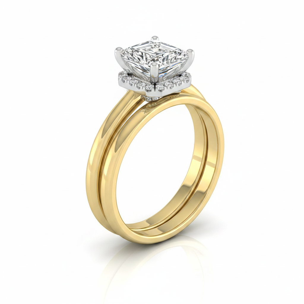 The Joni Matching Wedding Band, Radiant in 18K Yellow Gold | RockHer