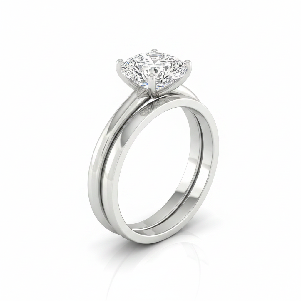 The Joni Matching Wedding Band, Princess in Platinum | RockHer