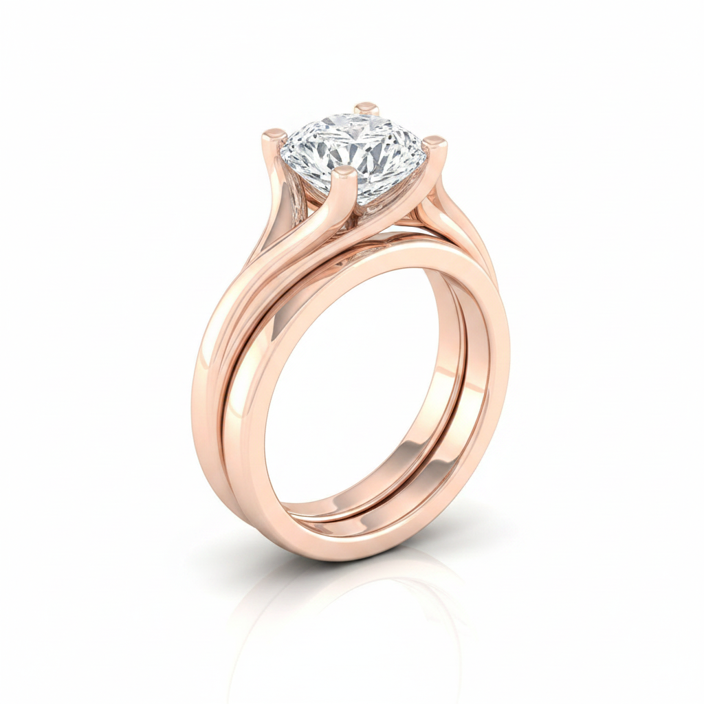The Joplin Matching Wedding Band, Cushion in 14K Rose Gold | RockHer
