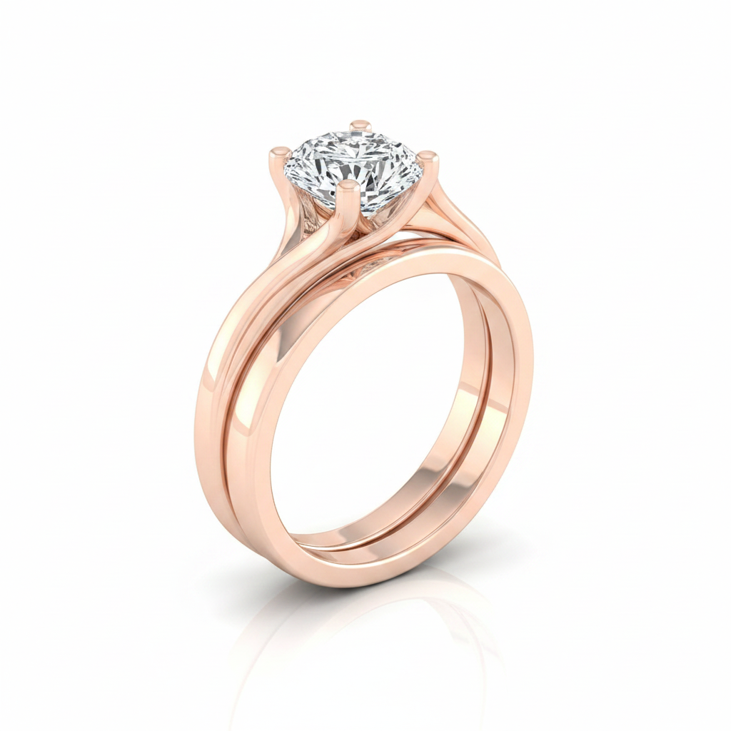 The Joplin Matching Wedding Band, Oval in 14K Rose Gold | RockHer