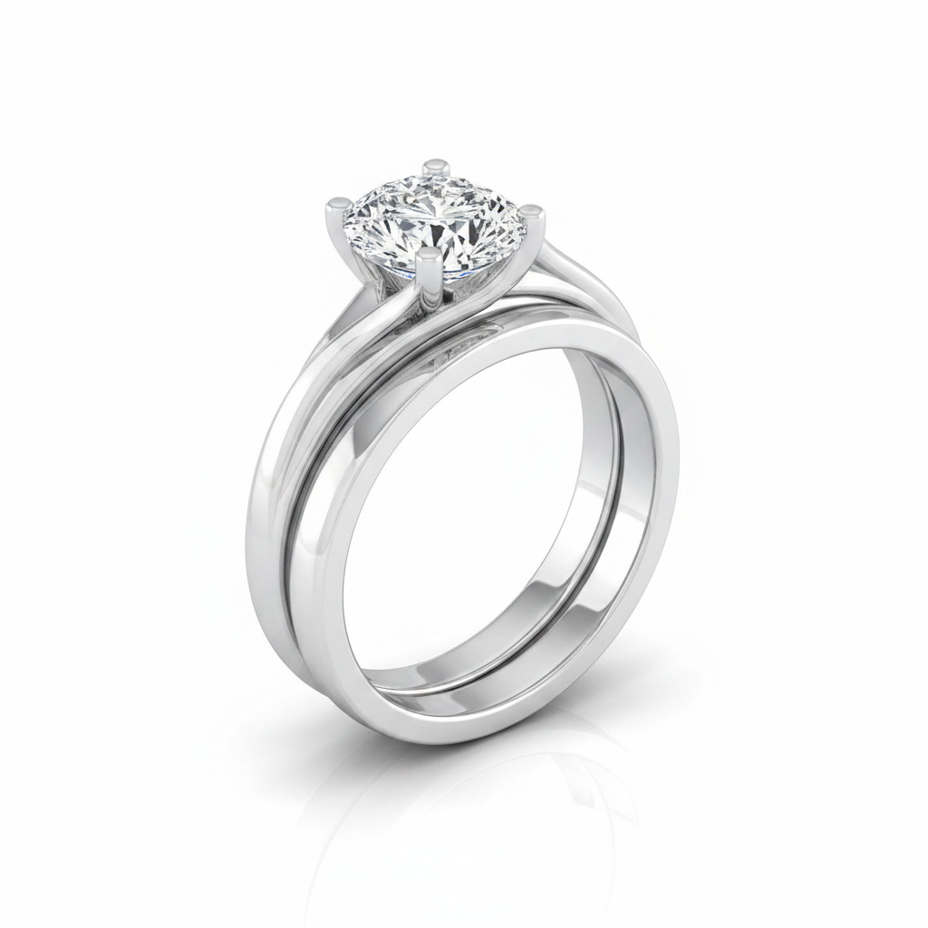 The Joplin Matching Wedding Band, Oval in 18K White Gold | RockHer