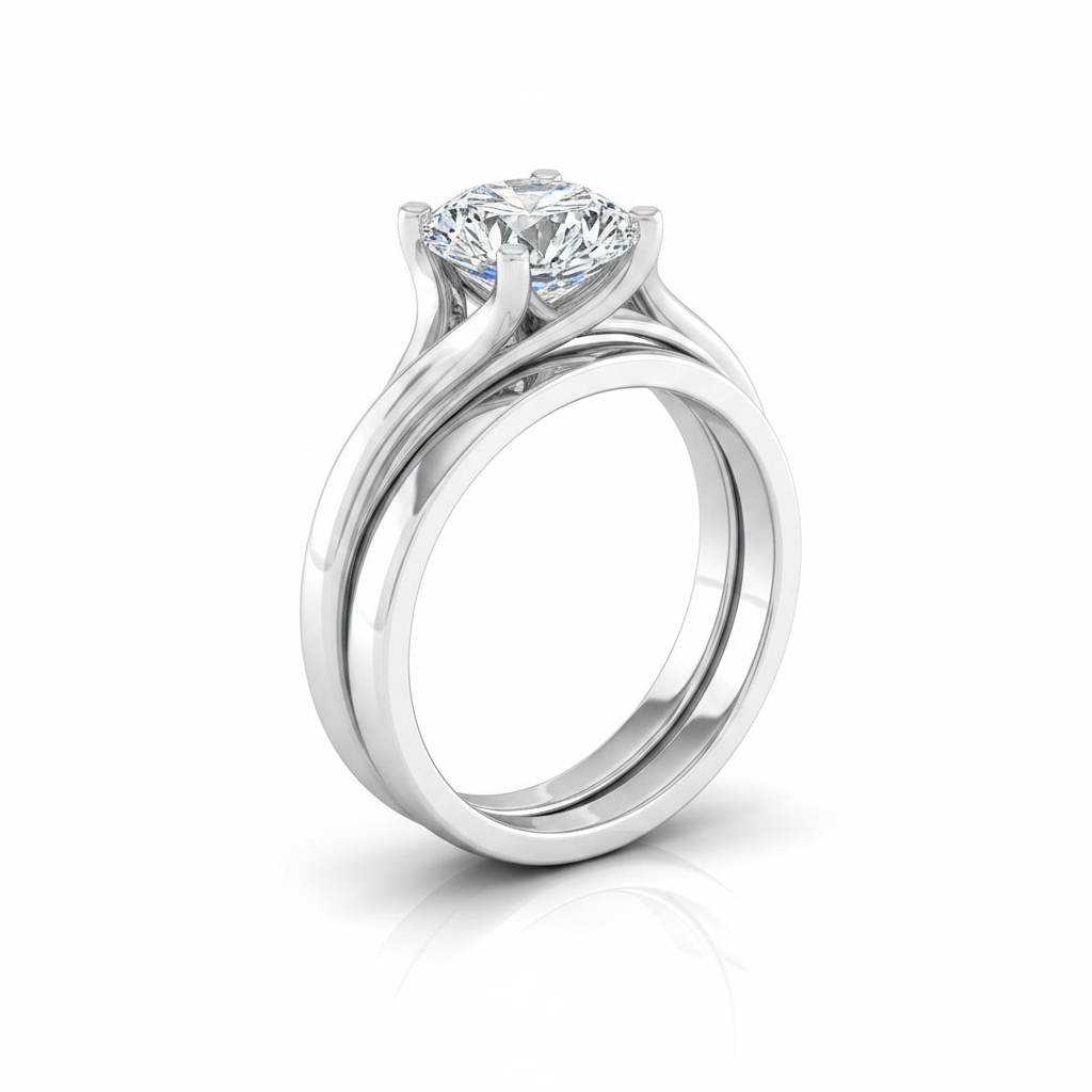 The Joplin Matching Wedding Band, Round in 18K White Gold | RockHer