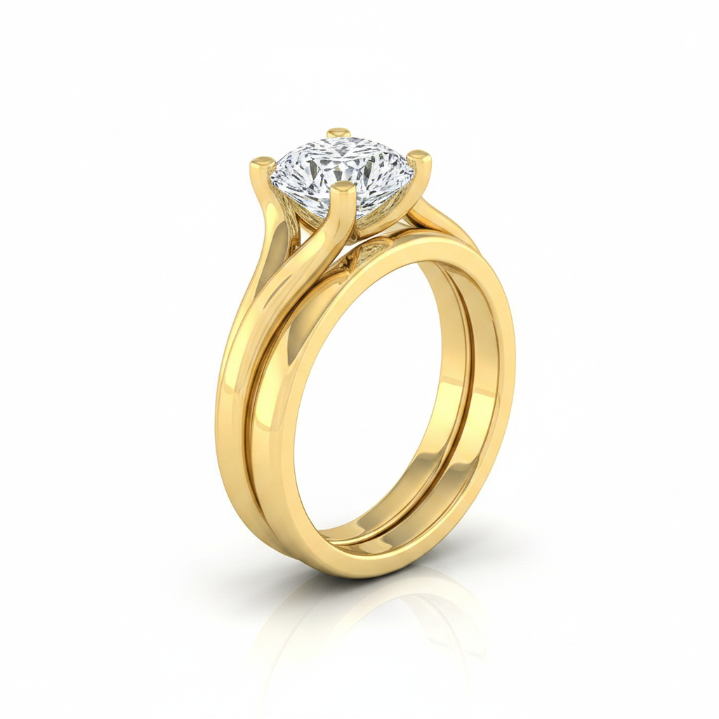 The Joplin Matching Wedding Band, Cushion in 18K Yellow Gold | RockHer