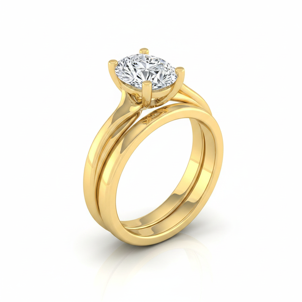 The Joplin Matching Wedding Band, Oval in 18K Yellow Gold | RockHer