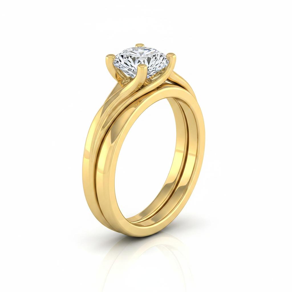 The Joplin Matching Wedding Band, Round in 18K Yellow Gold | RockHer