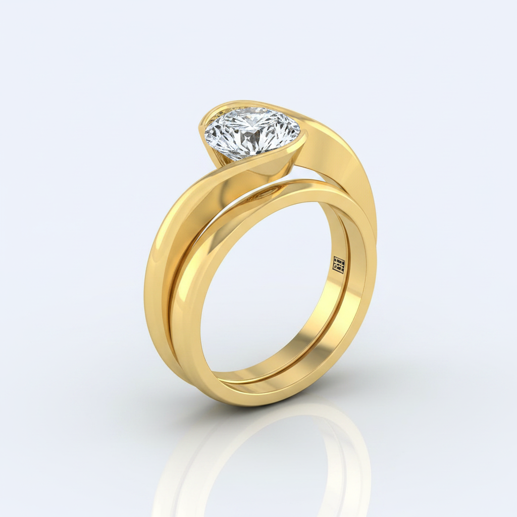 The Julia Matching Wedding Band, Round in 18K Yellow Gold