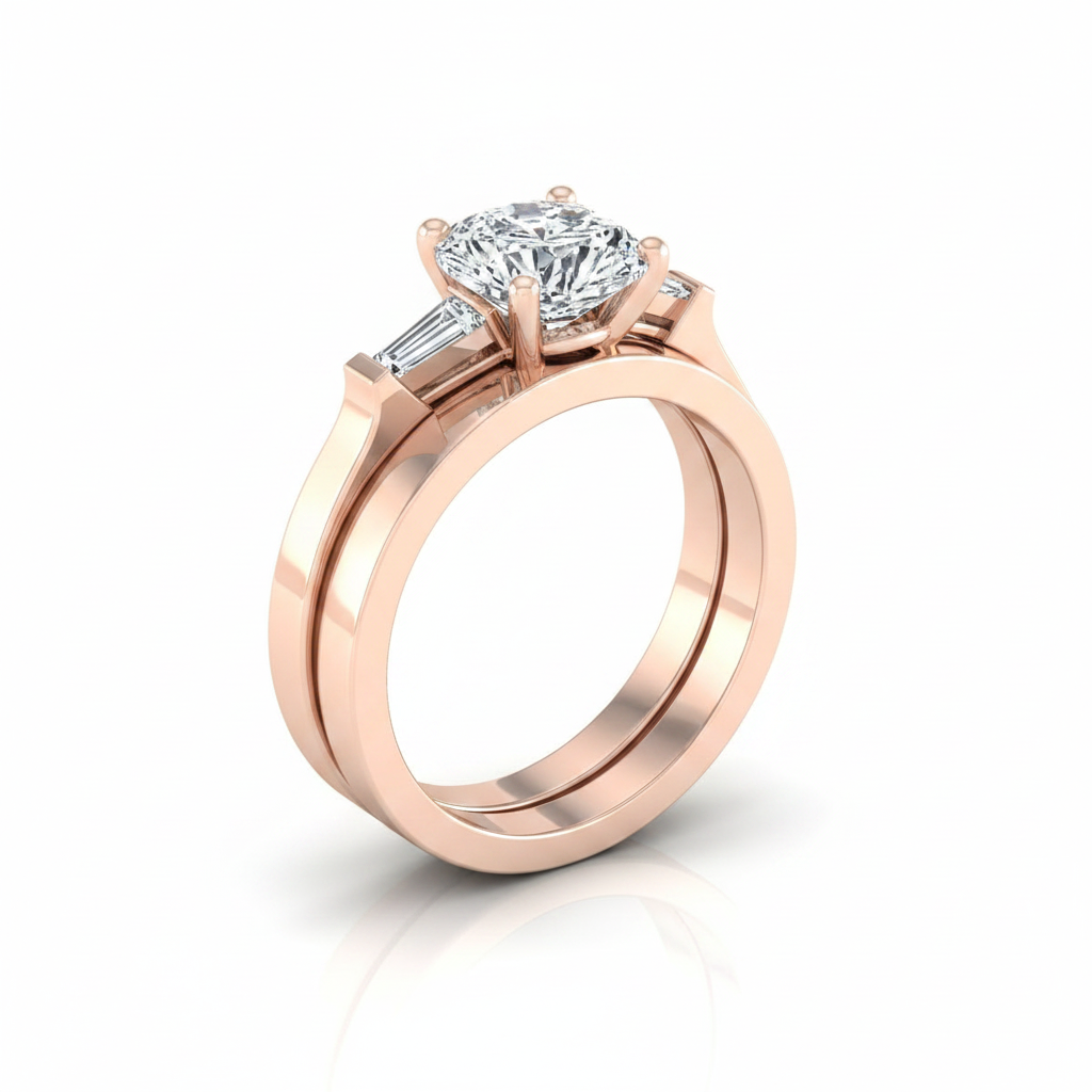 The June Matching Wedding Band, Cushion in 14K Rose Gold | RockHer
