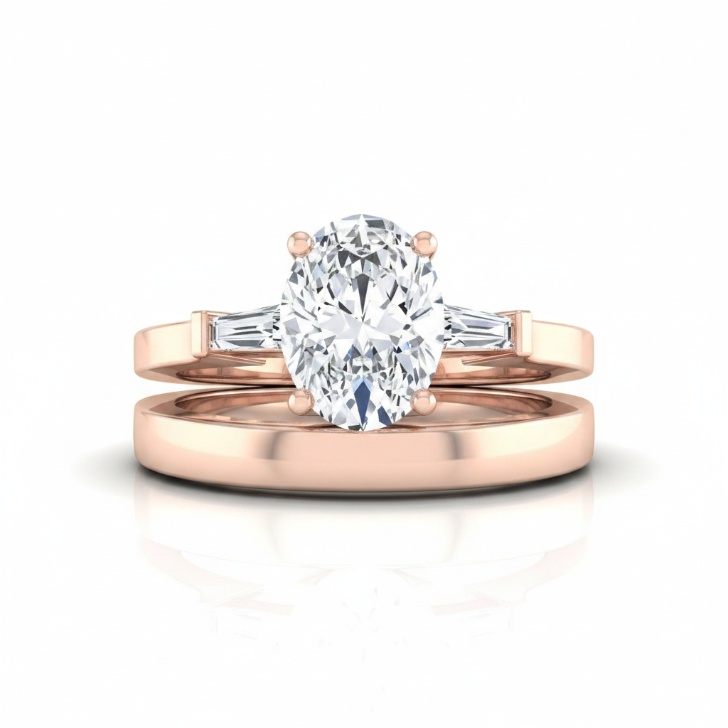 The June Matching Wedding Band, Oval in 14K Rose Gold | RockHer