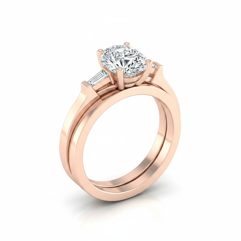 The June Matching Wedding Band, Pear in 14K Rose Gold | RockHer