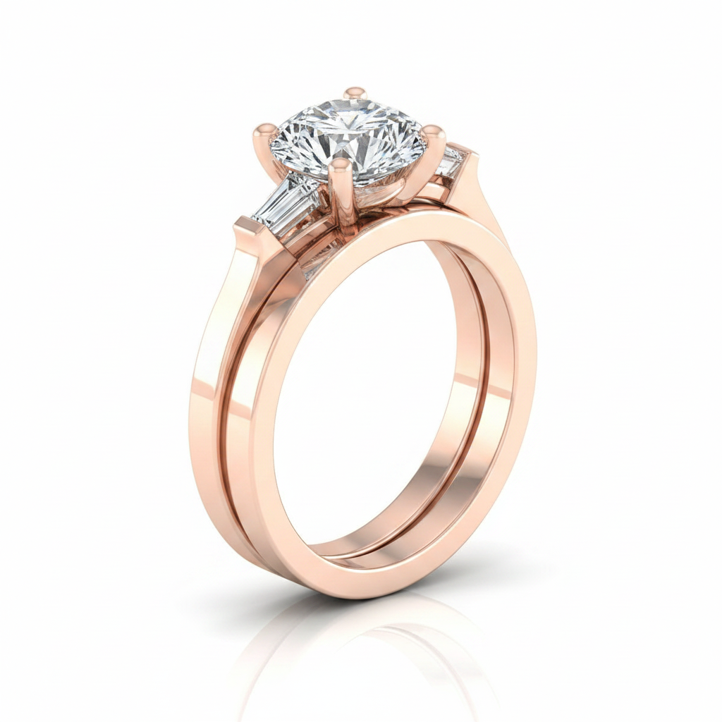 The June Matching Wedding Band, Round in 14K Rose Gold | RockHer