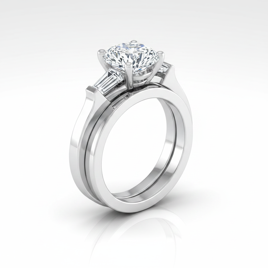 The June Matching Wedding Band, Cushion in 18K White Gold | RockHer
