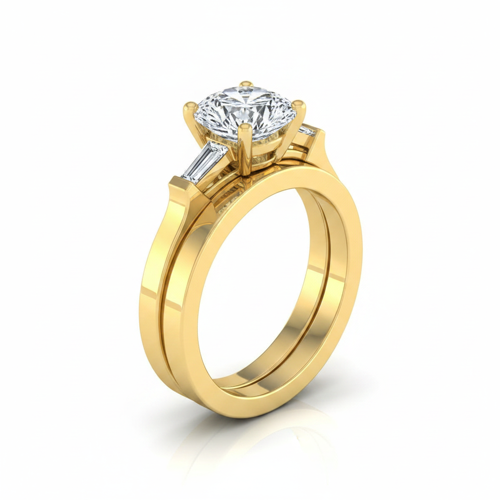 The June Matching Wedding Band, Cushion in 18K Yellow Gold | RockHer