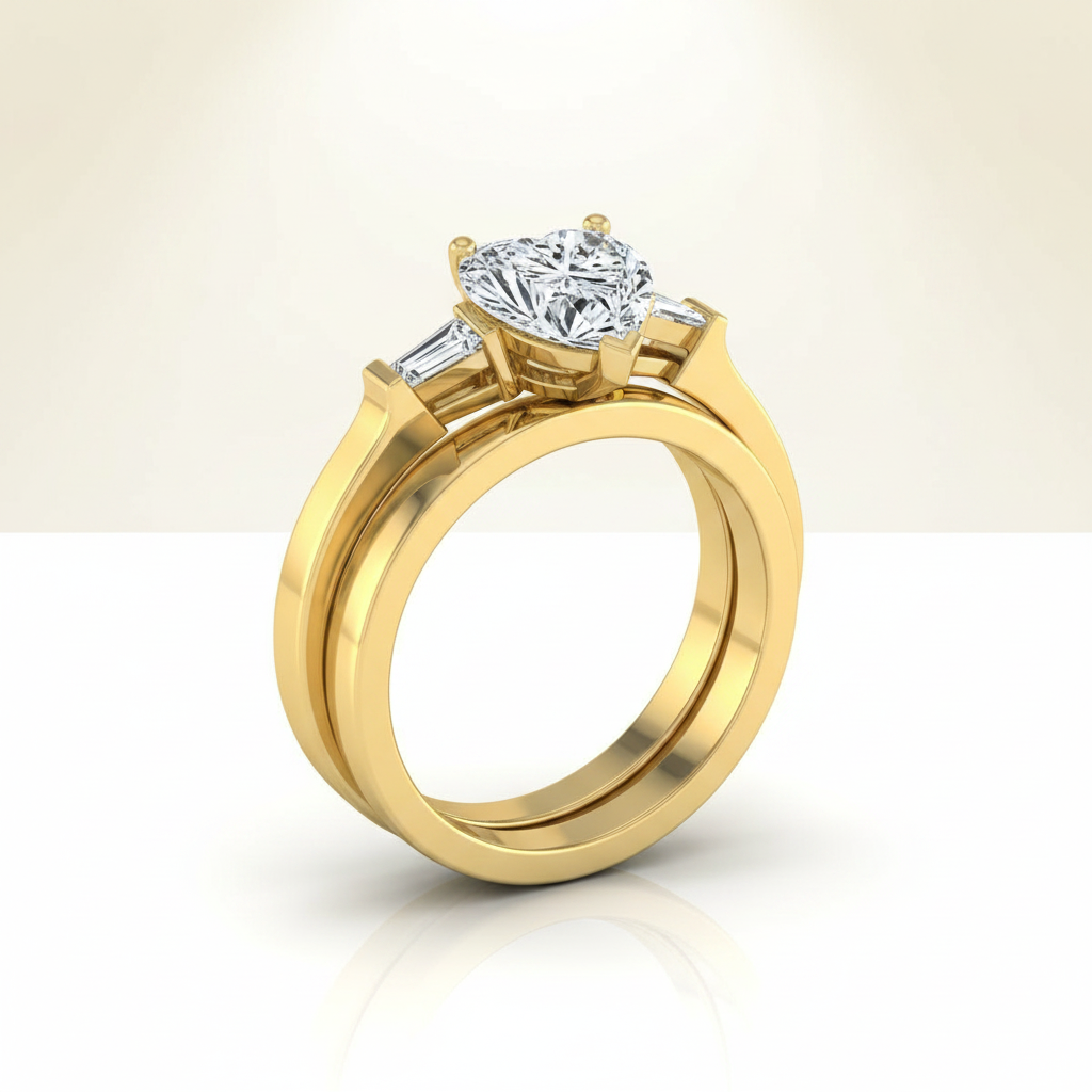 The June Matching Wedding Band, Heart in 18K Yellow Gold | RockHer