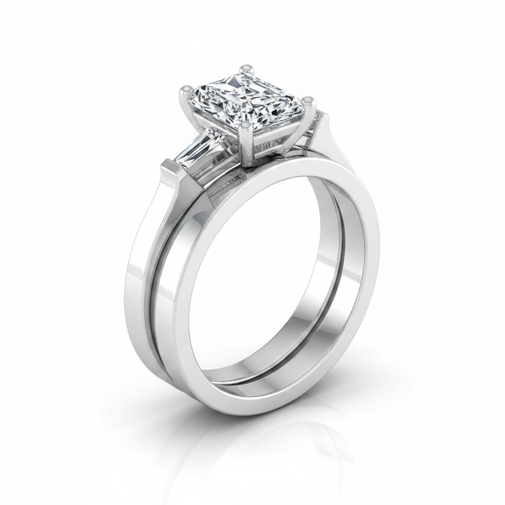 The June Matching Wedding Band, Radiant in Platinum | RockHer