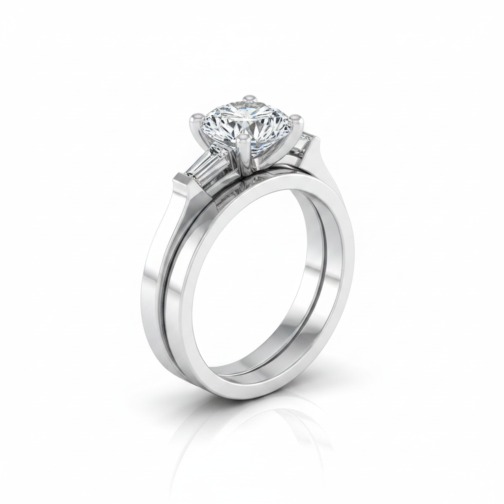 The June Matching Wedding Band, Round in Platinum | RockHer