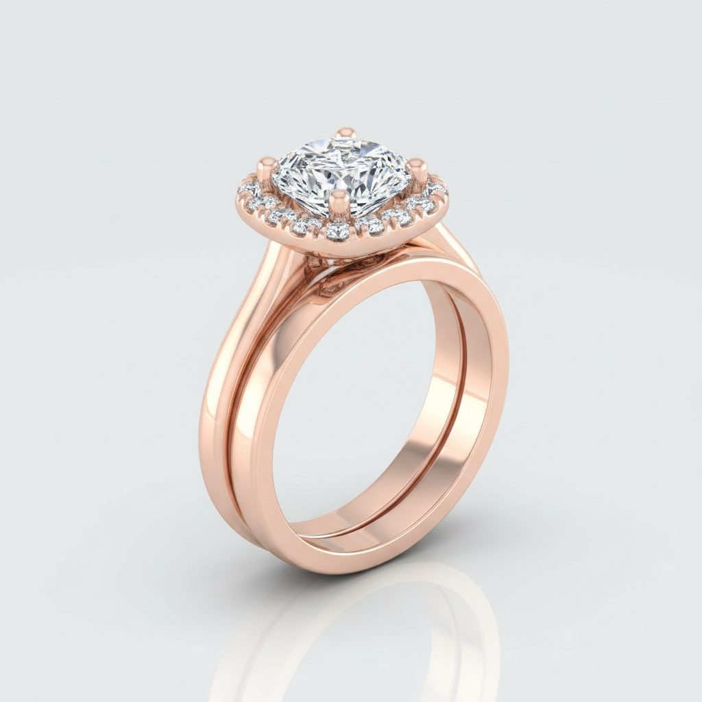 The Kate Matching Wedding Band, Cushion in 14K Rose Gold