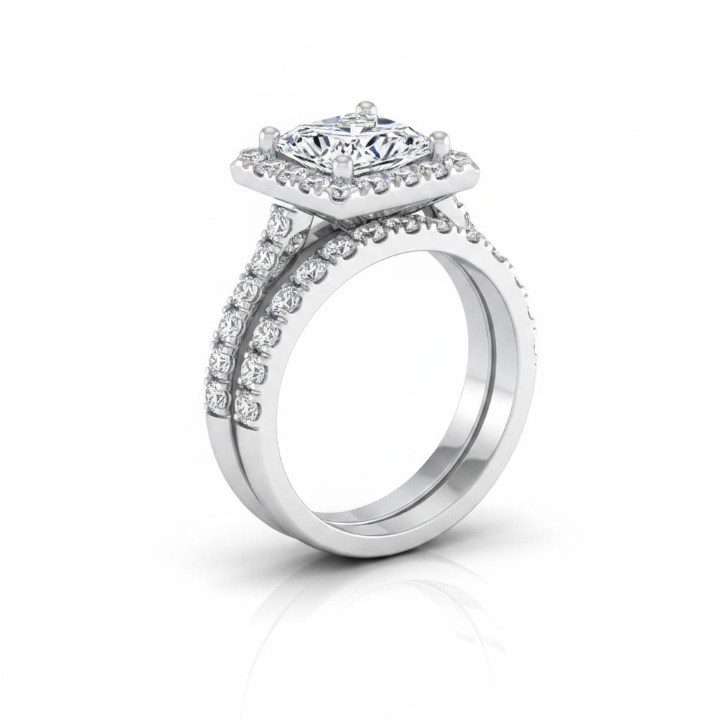 The Kate Matching Wedding Band, Princess in Platinum