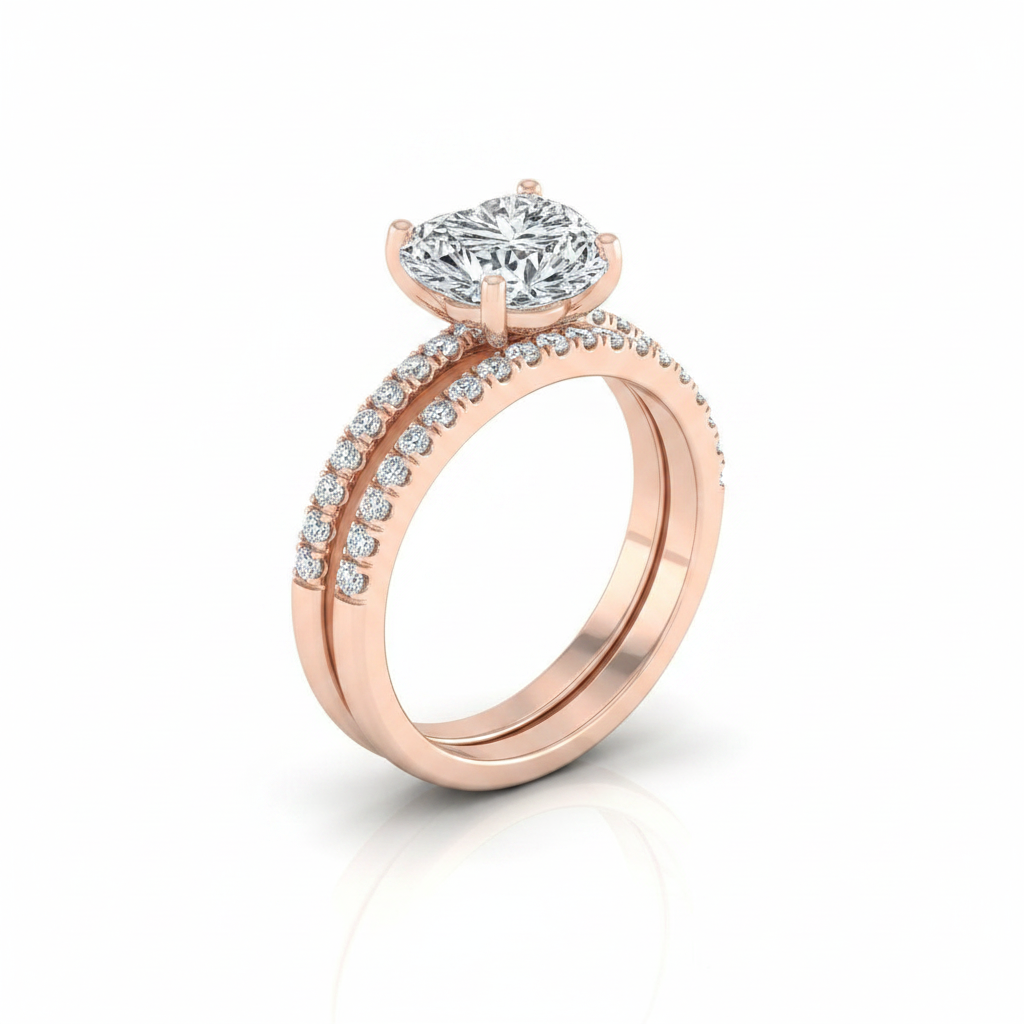 The Kelly Matching Wedding Band, Heart in 14K Rose Gold | RockHer