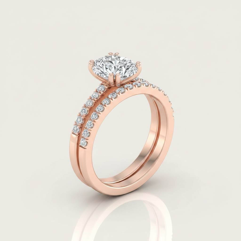 The Kelly Matching Wedding Band, Oval in 14K Rose Gold | RockHer