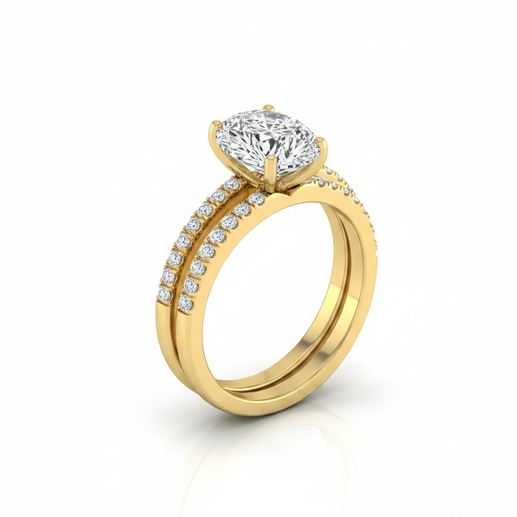 The Kelly Matching Wedding Band, Pear in 18K Yellow Gold | RockHer