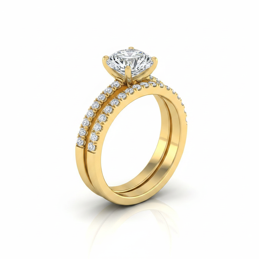 The Kelly Matching Wedding Band, Round in 18K Yellow Gold | RockHer