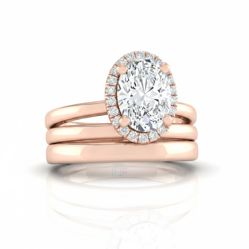 The Lana Matching Wedding Band, Oval in 14K Rose Gold | RockHer