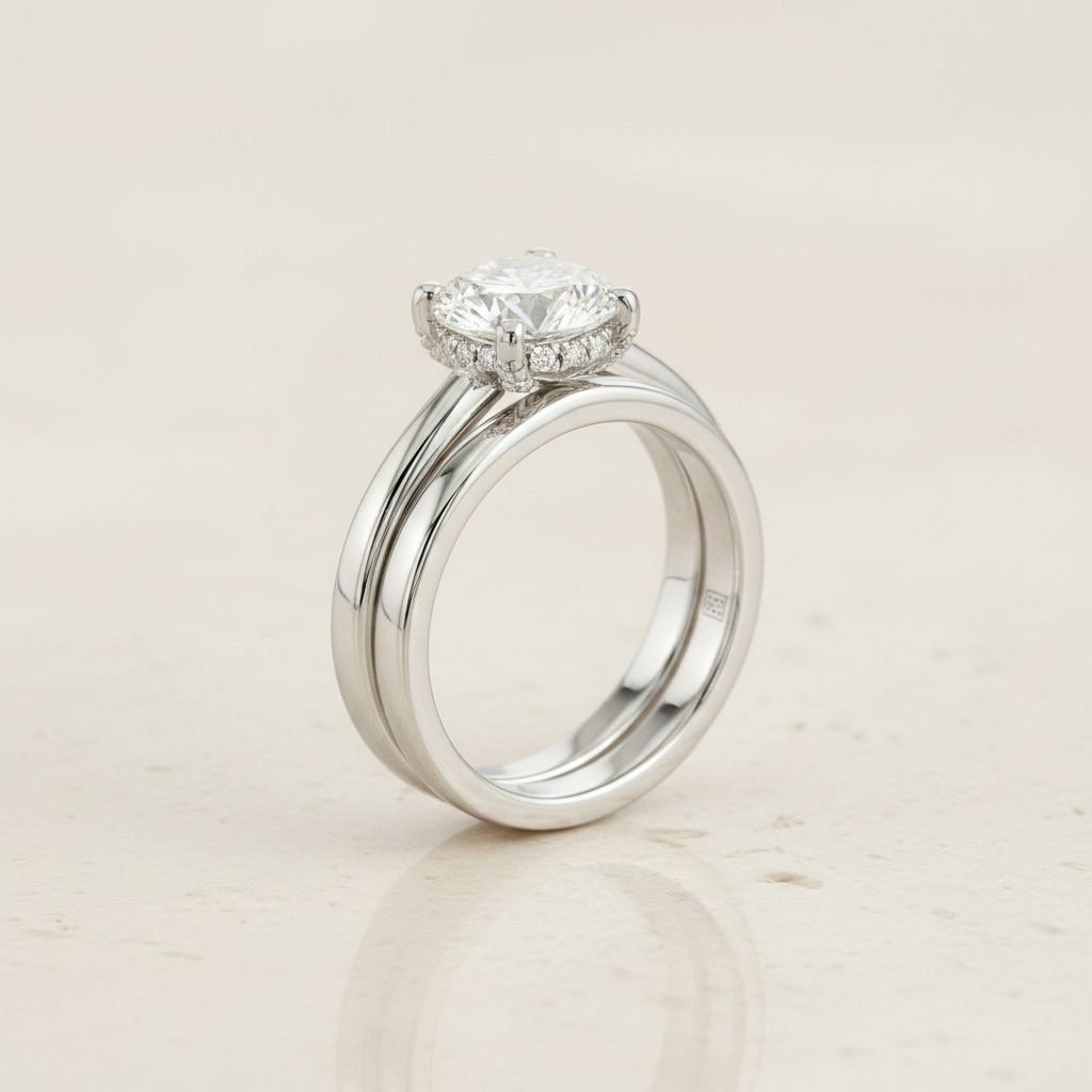 The Lana Matching Wedding Band, Cushion in 18K White Gold | RockHer