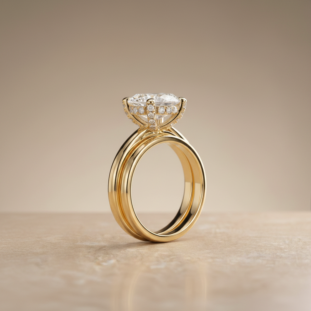 The Lana Matching Wedding Band, Oval in 18K Yellow Gold | RockHer