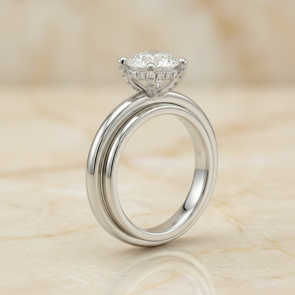 The Lana Matching Wedding Band, Round in Platinum | RockHer