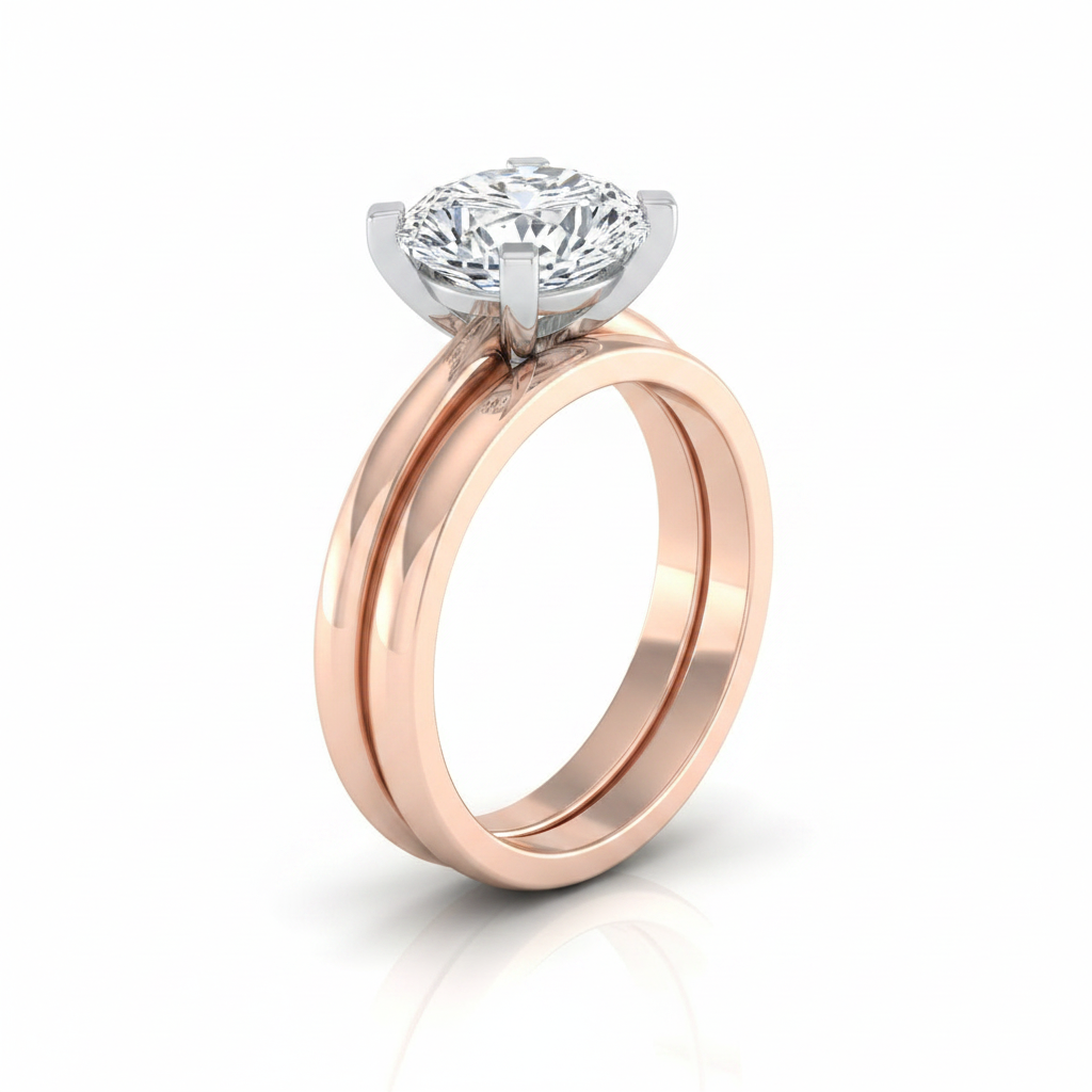 The Lolette Matching Wedding Band, Oval in 14K Rose Gold