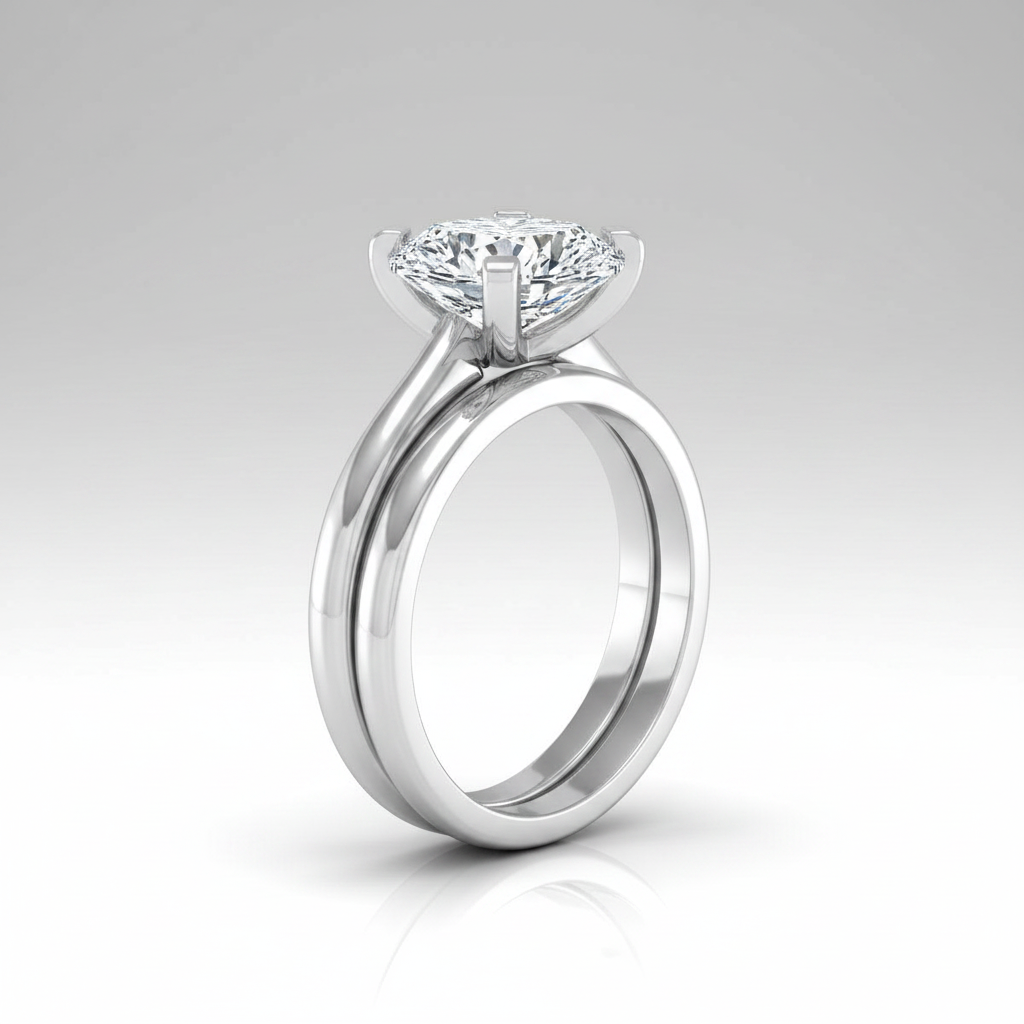 The Lolette Matching Wedding Band, Pear in 18K White Gold
